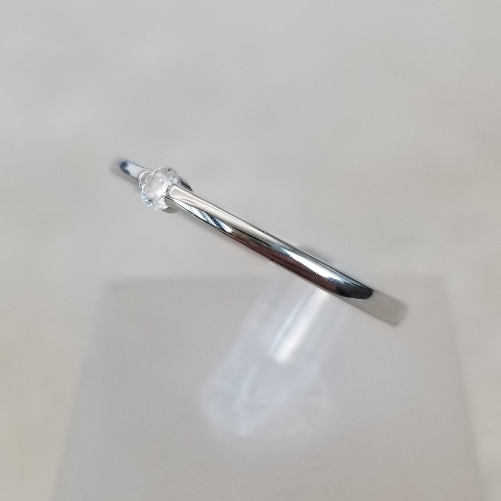 Dainty Sterling Silver Solitaire - Picture 3 of 8